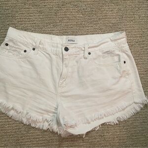 Pistola White Distressed Jean Shorts Frayed Hem